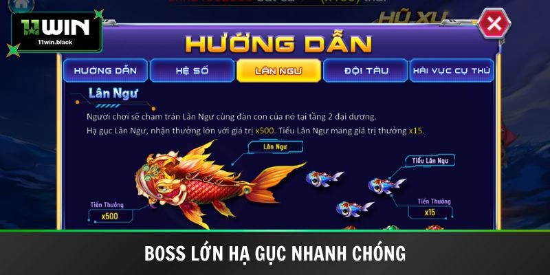 Boss lớn hạ gục nhanh chóng